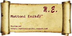 Mattoni Enikő névjegykártya